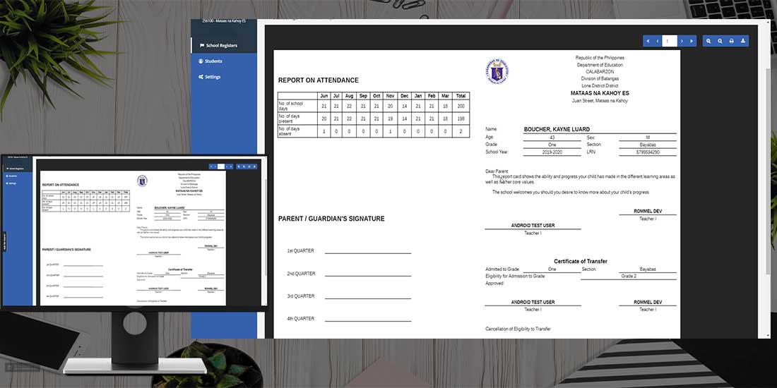 Once you have completed your class record entry, your SF9 report is ready too